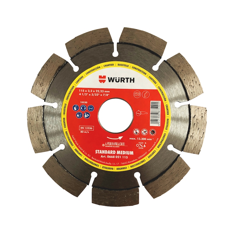 Disque diamant Standard medium pour béton, parpaings, briques