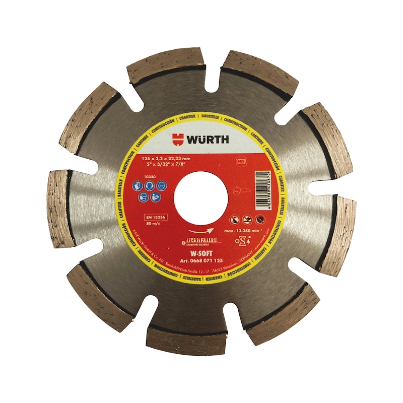 Disque diamant W-Soft pour rainureuse Ø125, 150, 180 mm
