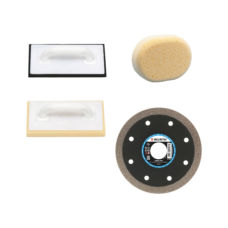 Lot carreleur - disques diamant Speed et platoirs pour carrelage - 5 pcs