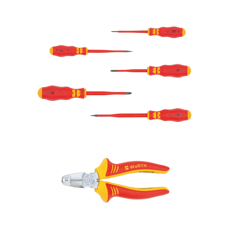 Lot de pinces et tournevis isolés VDE pour électricien - 6 pcs