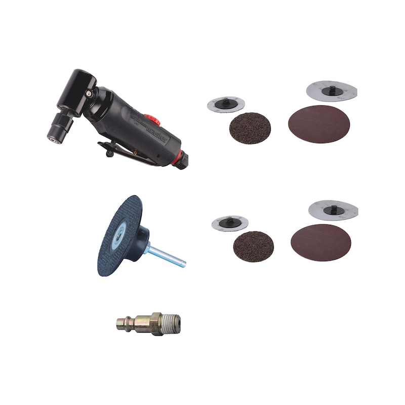 Lot de meuleuse axiale pneumatique et abrasifs Roloc - 103 pcs