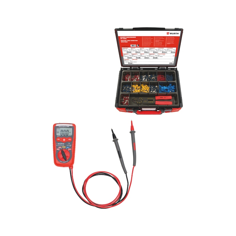 Lot de cosses isolées Sysko et multimètre numérique - 322 pcs