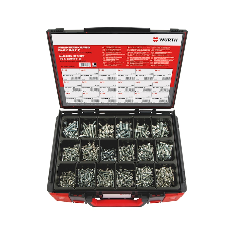 Coffret de vis tête cylindrique ISO 4762 acier zingué 8.8 1040 pcs - Sysko