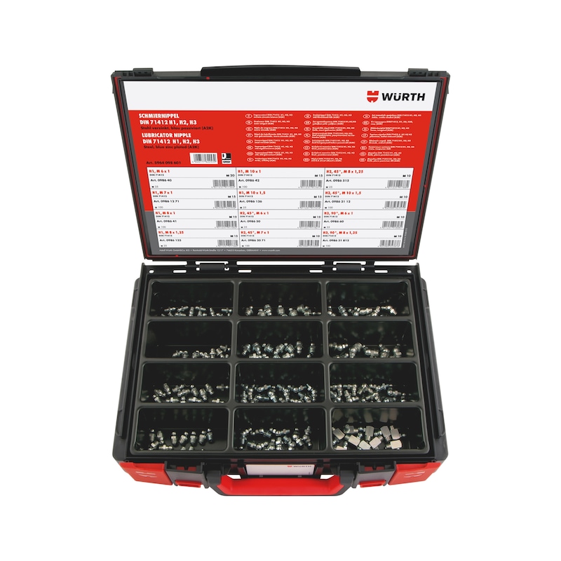 Jeu de graisseurs coniques DIN 71412 160 pcs - Sysko