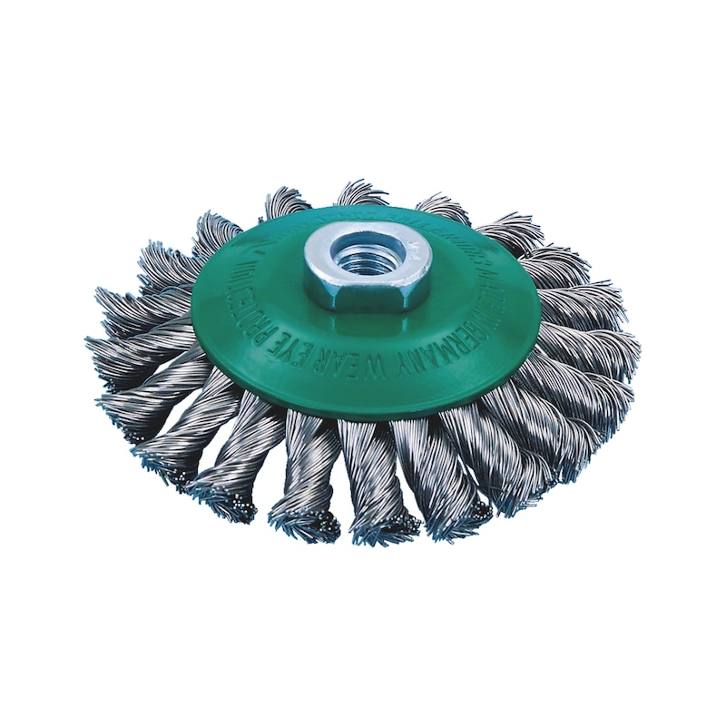 Brosse conique inox pour meuleuse d'angle