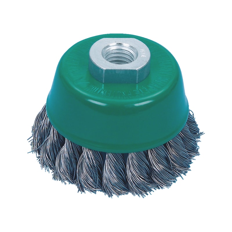 Brosse cloche en fil tressé en inox pour meuleuse