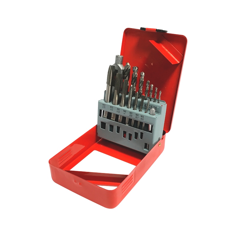 Coffret de tarauds machine GUN avec forets - 14 pièces