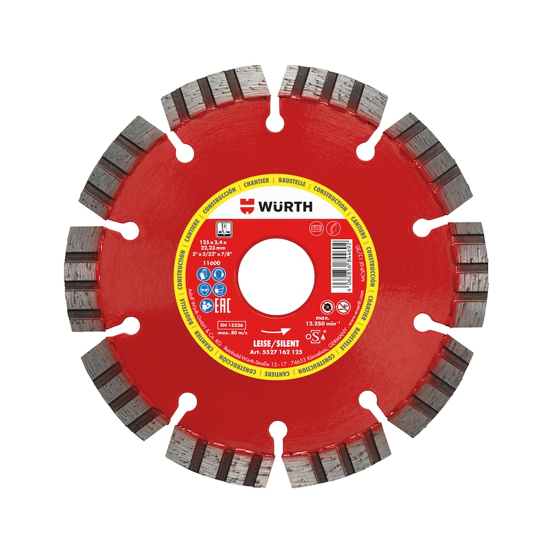 Disque diamant segmenté pour chantier silencieux