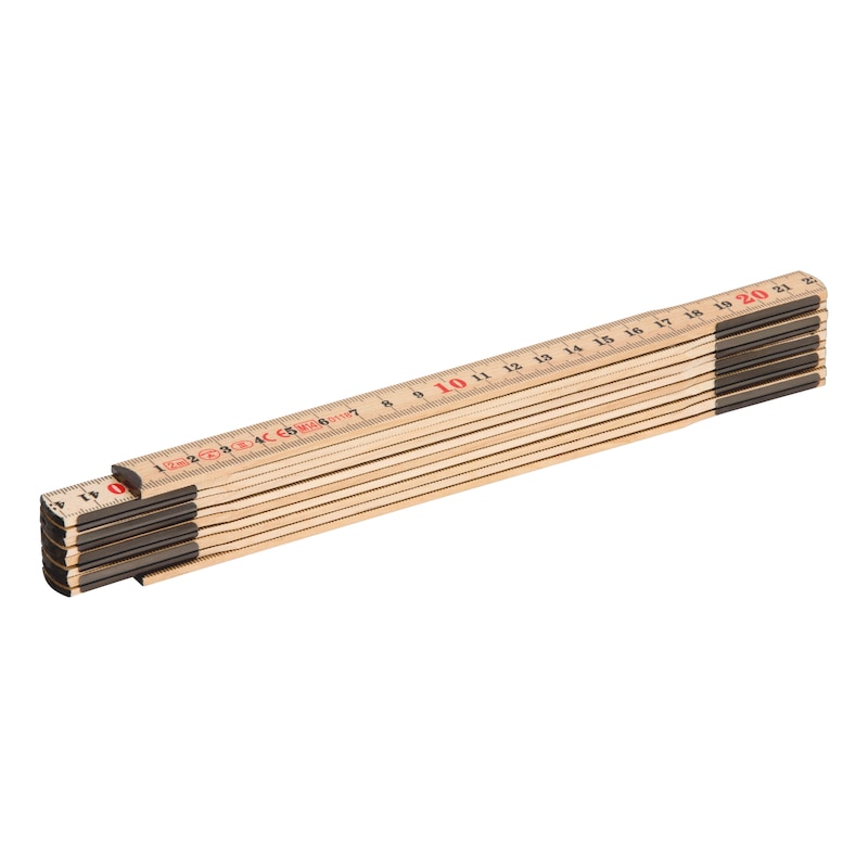 Mètre pliant en bouleau 2m - robuste et graduations claires