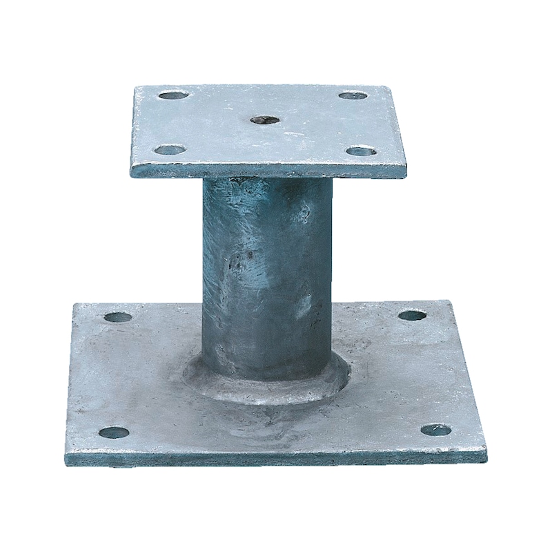 Pied de poteau robuste D-F/TZN - acier galvanisé