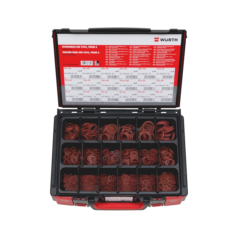 Coffret de joints en fibre vulcanisée DIN 7603 1170 pièces Sysko