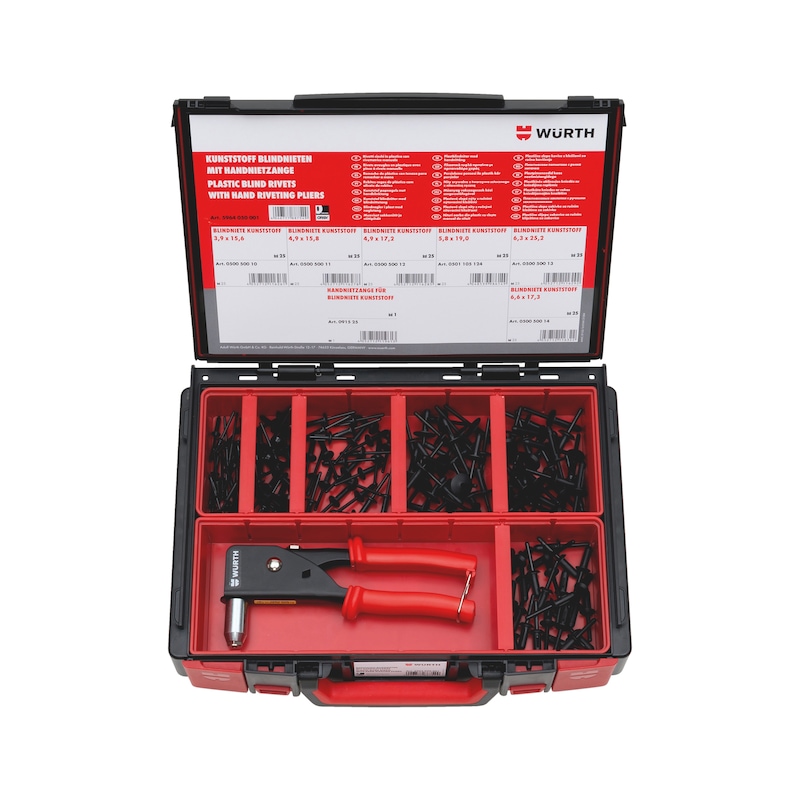 Coffret de rivets plastiques avec pince à rivet 151 pcs - Sysko