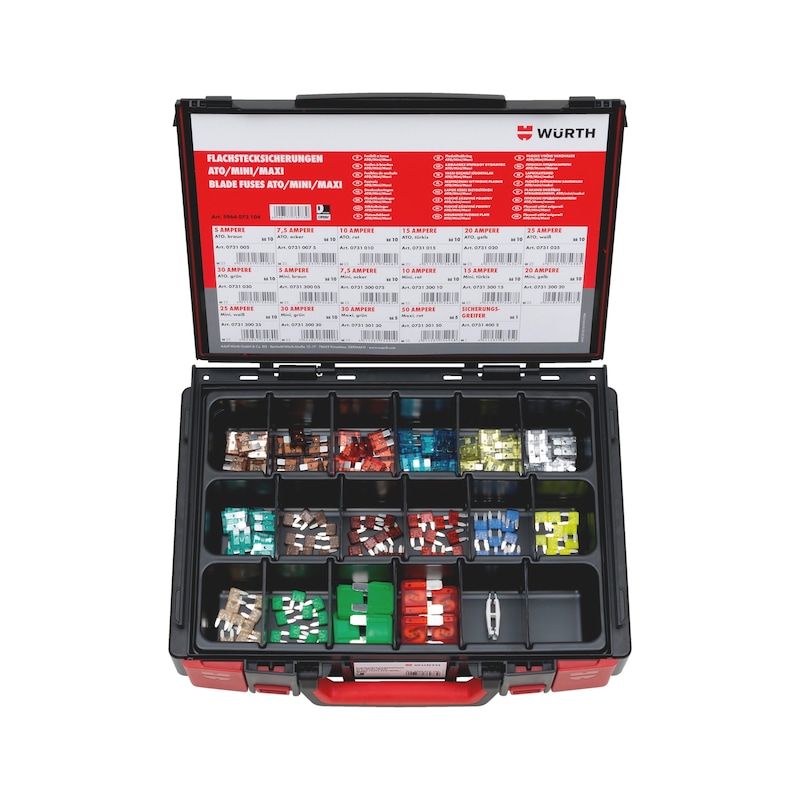 Coffret de fusibles à broche ATO/MINI/MAXI pour véhicule - 151 pcs