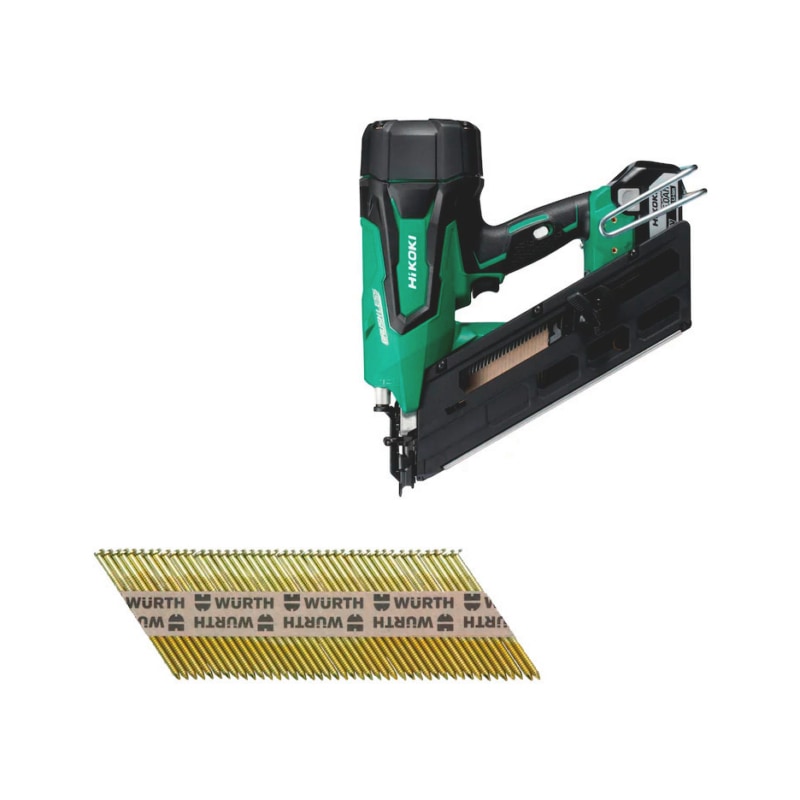 Lot lattage en couverture - cloueur sans fil HiKOKI NR1890DBCL et pointes 70mm - 22001 pcs