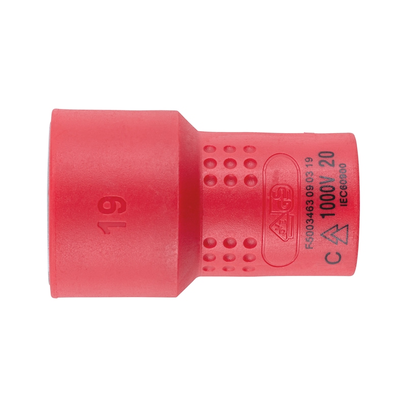 VDE-3/8 Zoll Steckschlüssel metrisch 6-kant kurz - STESHSL-VDE-3/8ZO-6KT-19MM