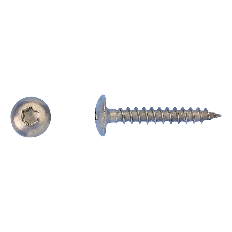 Vis pour penture - tête cylindrique bombée large - inox A2 - empreinte AW