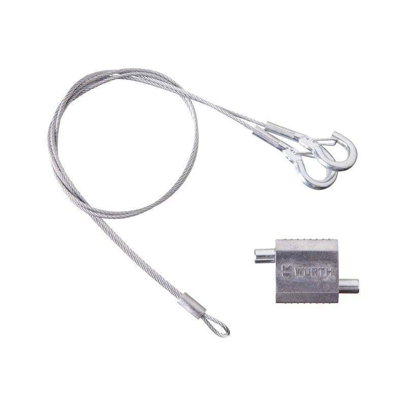 Kit attache câble Ø2,5mm + embout double mousqueton - jusqu'à 70 kg