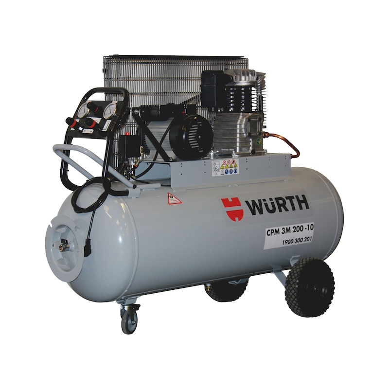 Compresseur à piston 200L 3CV mobile - robuste et silencieux