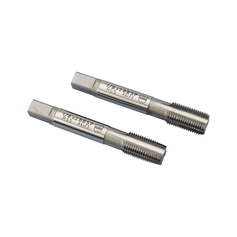 Jeu de 2 tarauds main HSS filetage gaz BSP 55° cylindrique