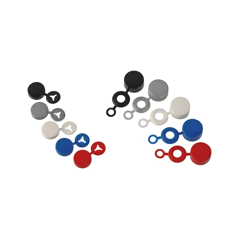 Cache vis et rivet CAP 4 - blanc, bleu, gris, noir