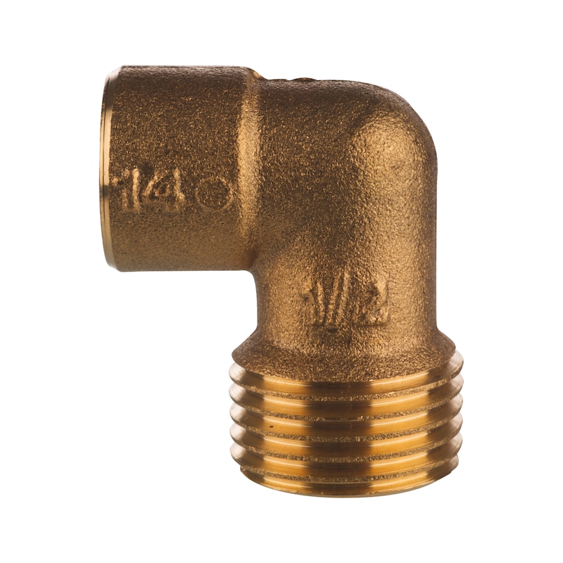 Raccord de soudage mâle à 90° en laiton pour tube multicouche