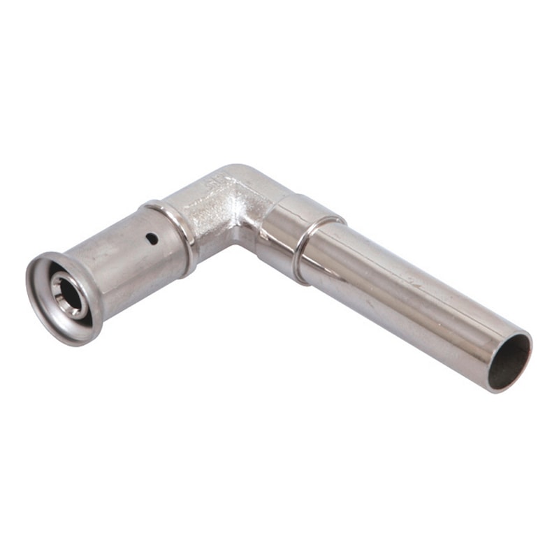 Coude à sertir pour raccord tube multicouche vers tube cuivre