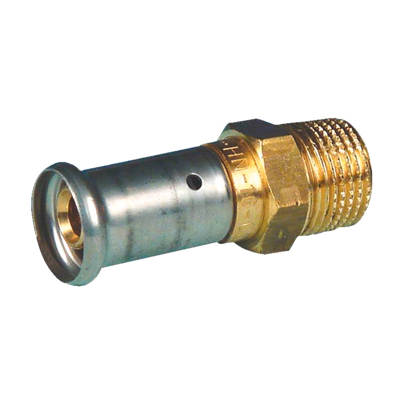 Raccord droit mâle laiton à sertir pour tube multicouche