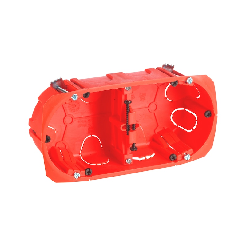 Boîte d'encastrement multimatériaux double