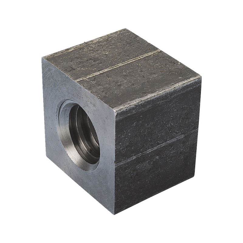 Écrou à souder carré - acier non trempé - filetage trapézoïdal