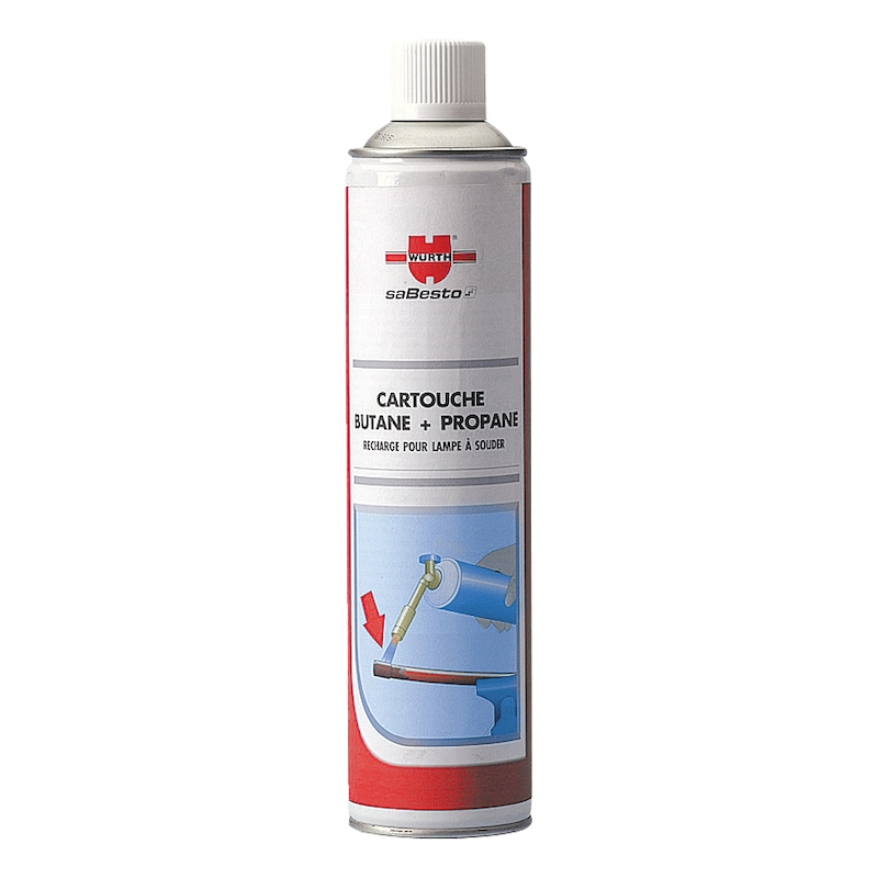 Cartouche butane + propane pour lampe à souder