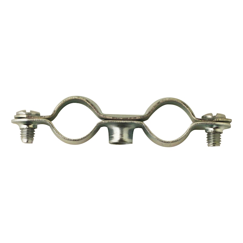 Collier double acier zingué pour plomberie/sanitaire