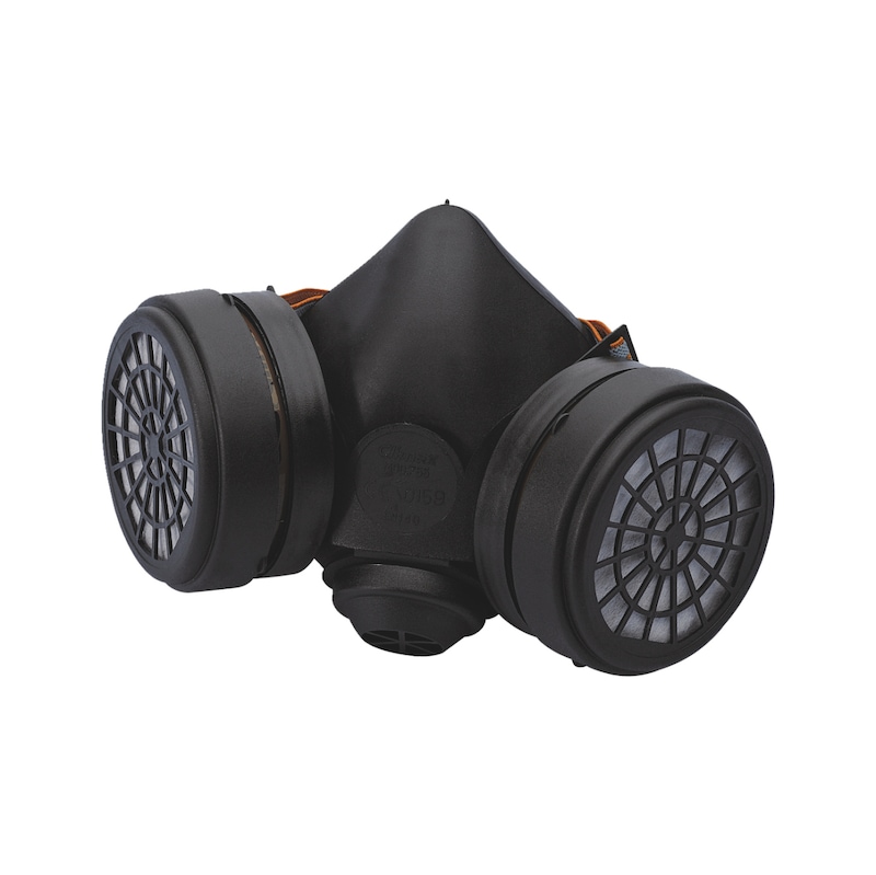 Demi masque de protection respiratoire avec double filtre A2