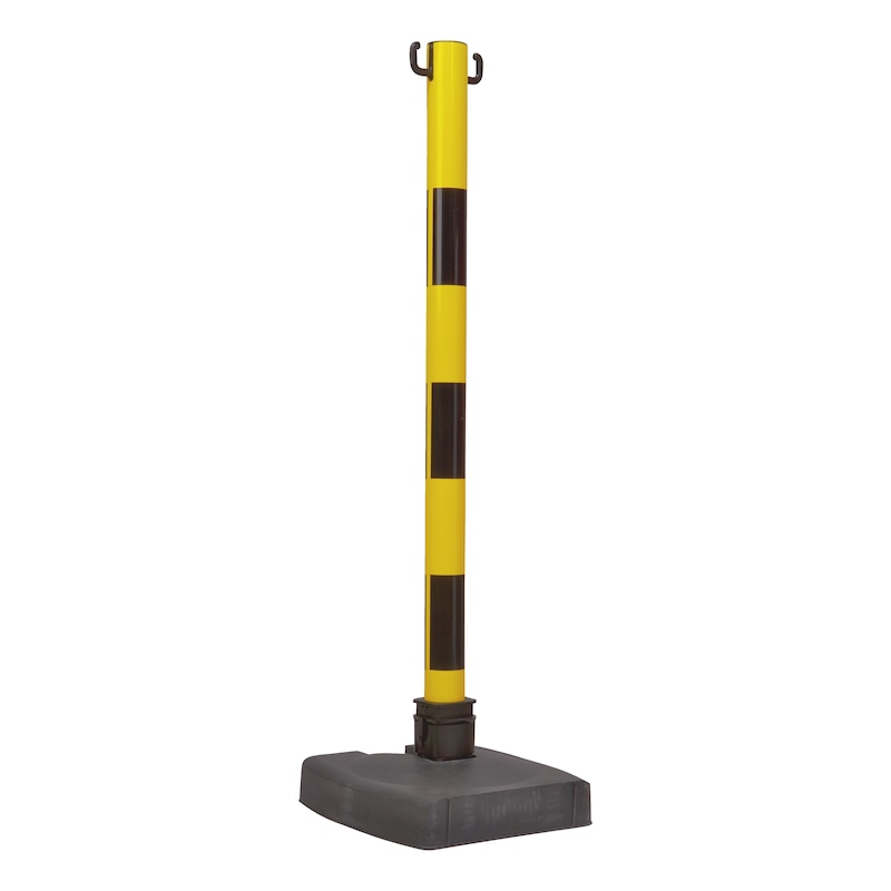 Poteau de balisage jaune/noir pour véhicule électrique/hybride