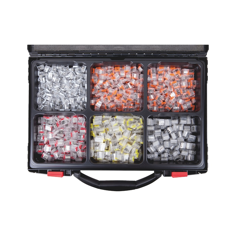 Coffret de connecteurs transparents pour fils ELMO compact - 1200pcs