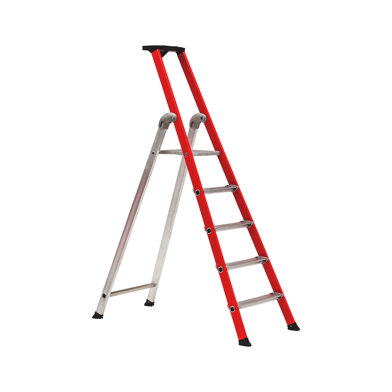 Escabeau en alu NF à plateforme - 4 à 7 marches