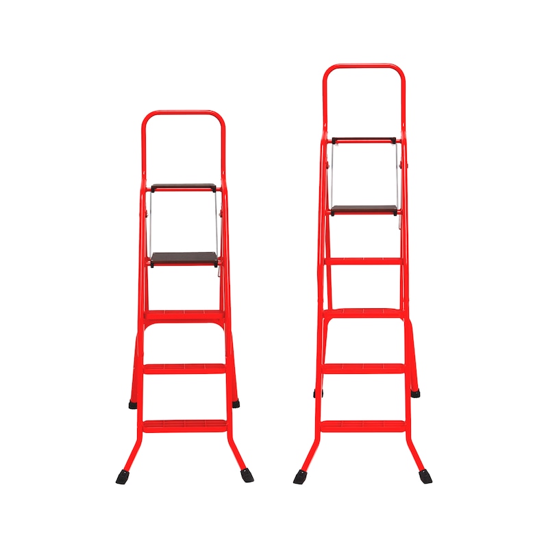 Escabeau en alu NF à 2 plateformes - 3 à 5 marches