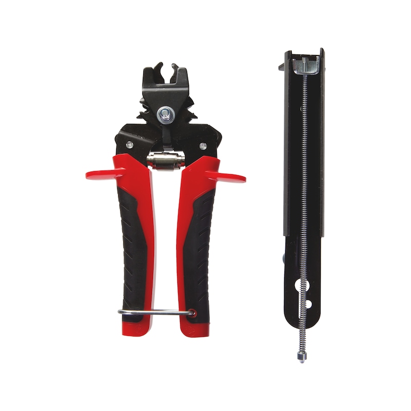 Pince à grillage et clôture avec agrafes