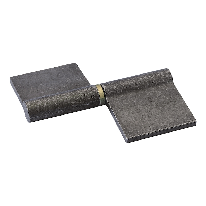 Paumelle de porte grille profilée en acier et laiton