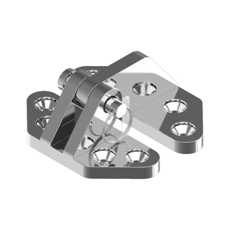 Charnière trapézoïdale invisible inox A4 pour voile et menuiserie