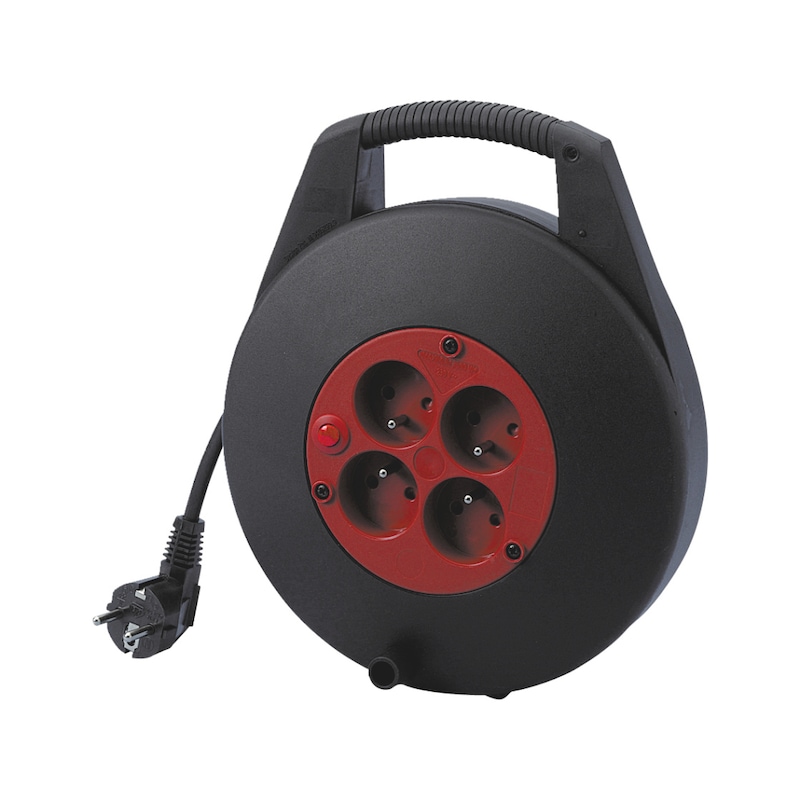 Enrouleur 4 prises 230V 3000W antichoc - norme NF C 61-720