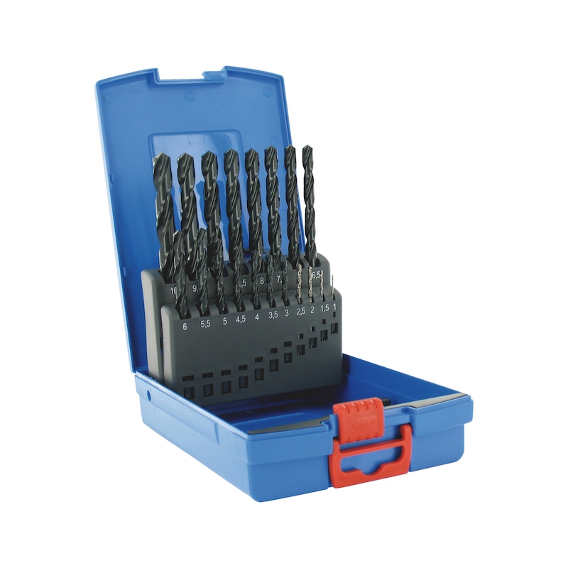 Coffret de forets métal HSS DIN 338 type S - 19 pcs