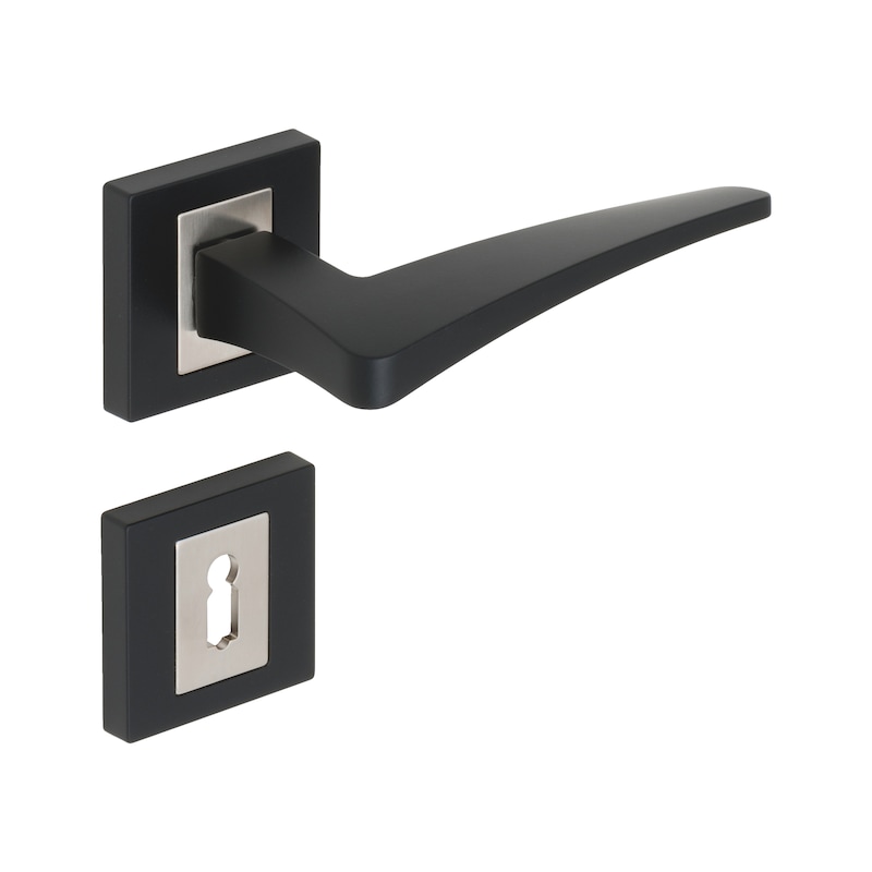 Poignée de porte ZD 44 en zamak avec rosaces vissées