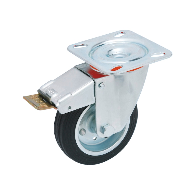 Roulette pivotante avec frein - silencieuse et résistante