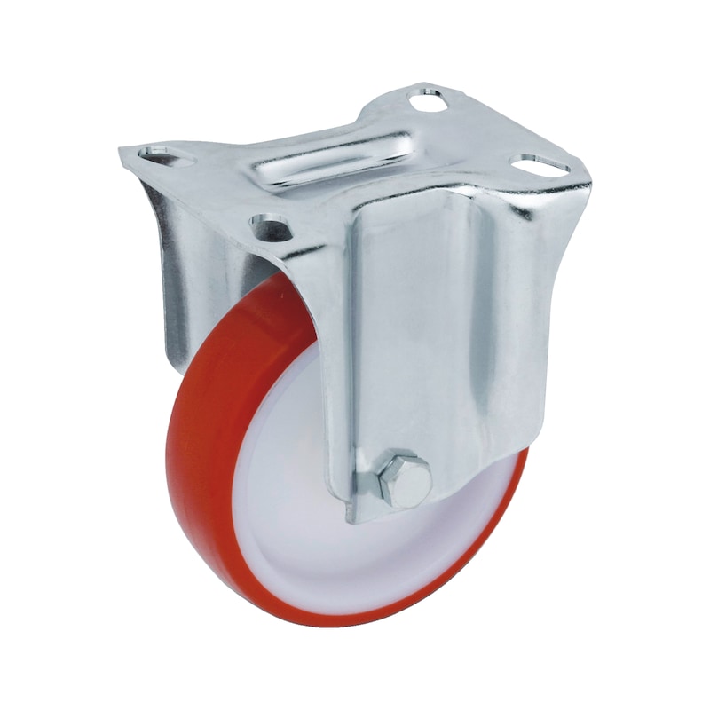 Roulette industrielle fixe en polyuréthane et polyamide 6
