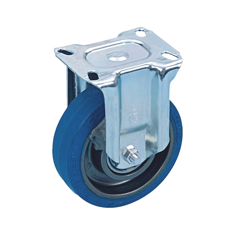 Roulette fixe industrielle en caoutchouc avec moyeu à billes