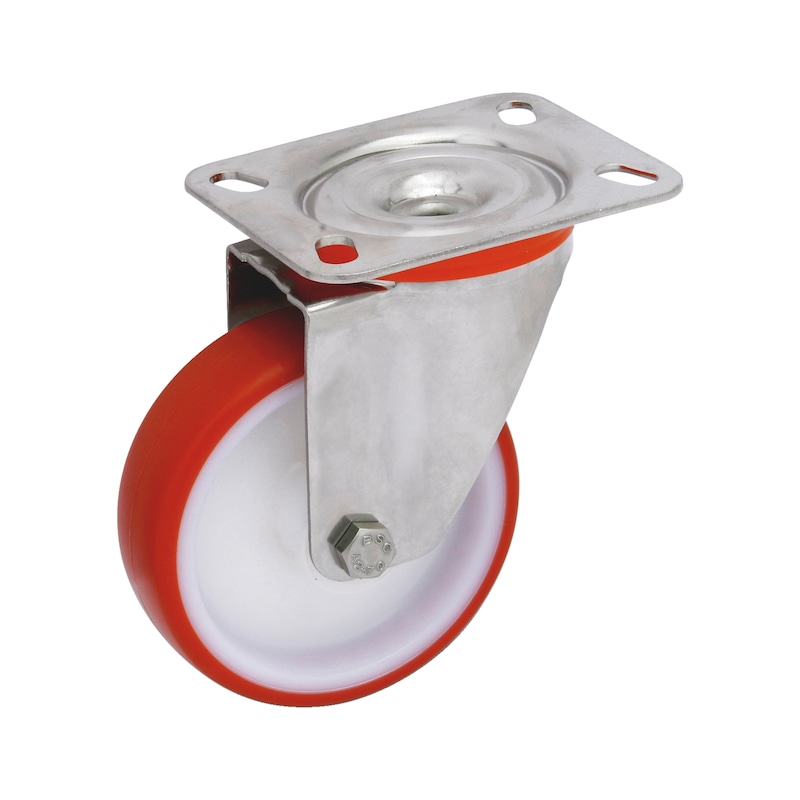 Roulette pivotante industrielle avec bandage PUR