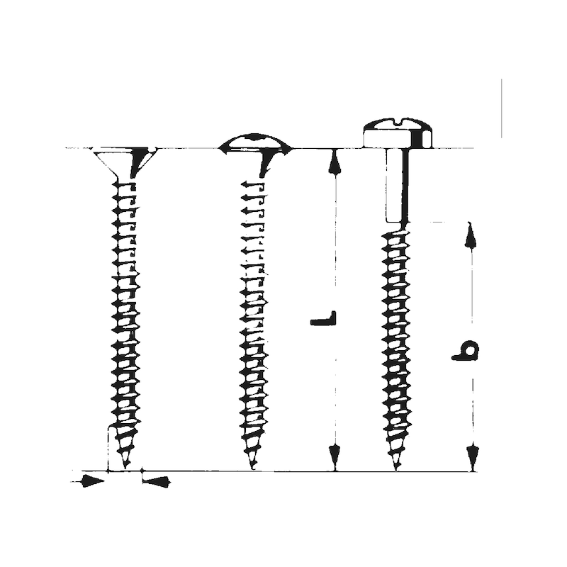 ASSY, acero galv., rosca completa, cab. avell. AW - TOR-AVELL-MAD-AW20-(A2K)-3,5X20