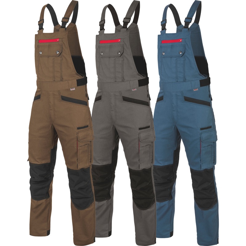 Planam NORIT Men's Work Dungarees – Cargo Pants, Polyester/Cotton Blend