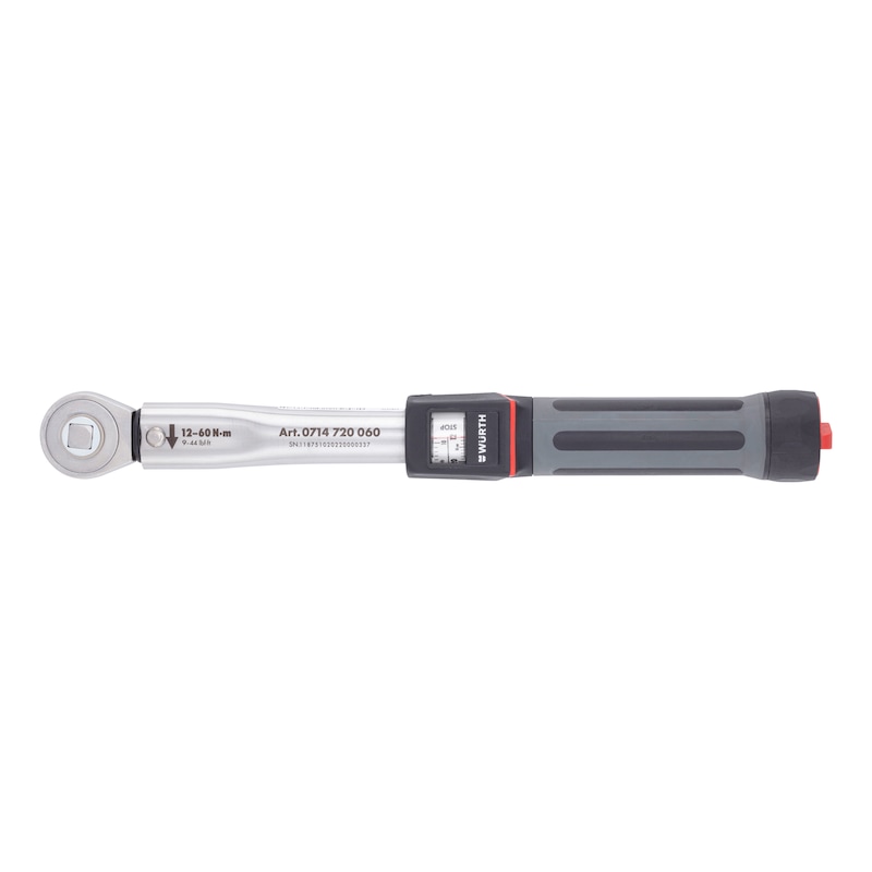 
3/8 inch torque wrench with push-through ratchet
