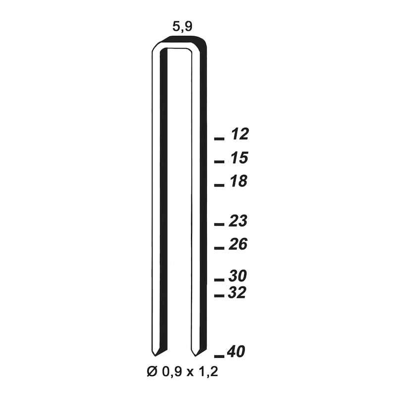 Agrafes acier série ES 5,9 mm - pour tapisseries et bois